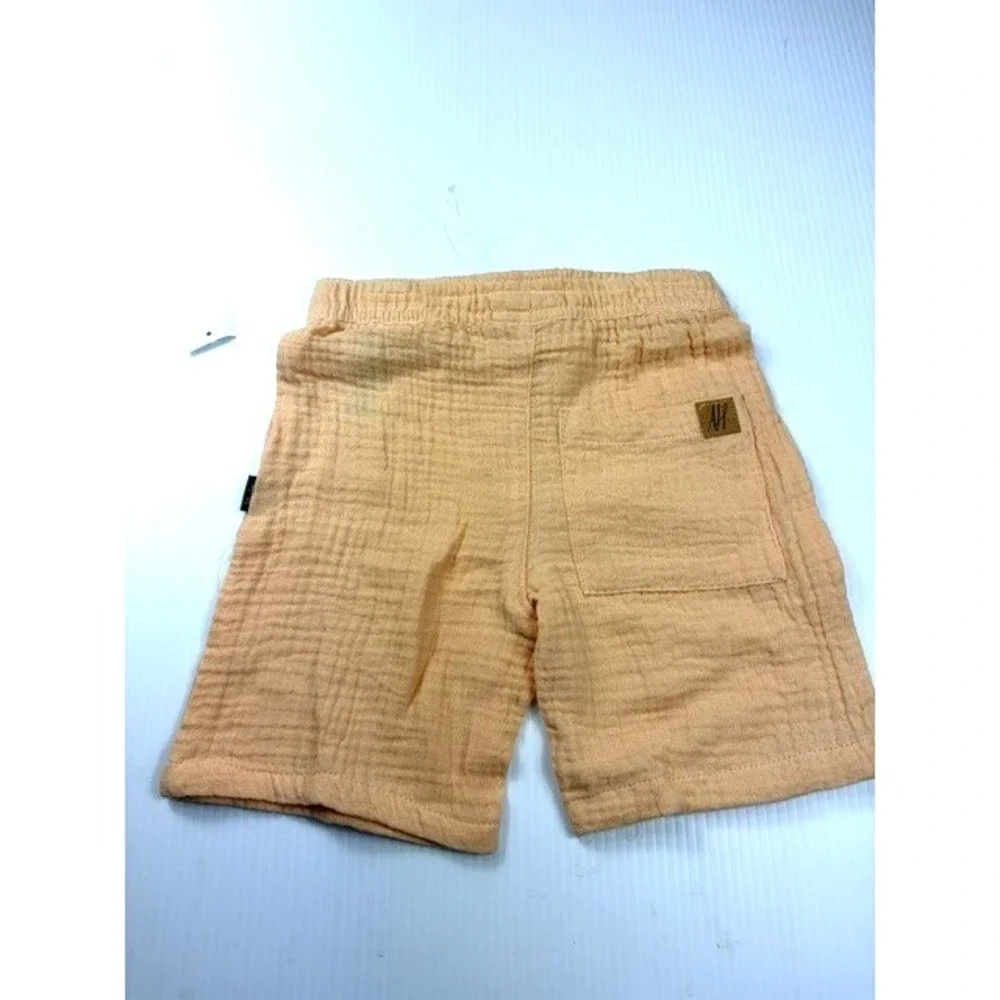 American Hawk Boys‎ 2 Piece Set 18M Apricot Gauze Cotton Shirt Shorts Outfit
